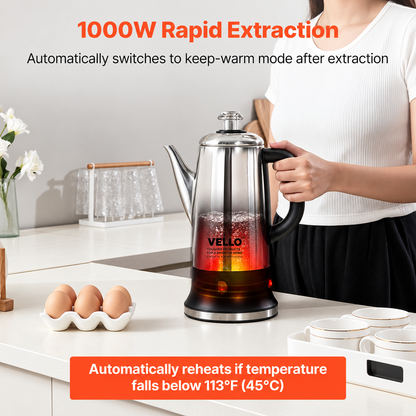12-Cup Electric Percolator Coffee Pot, 304 Stainless Steel