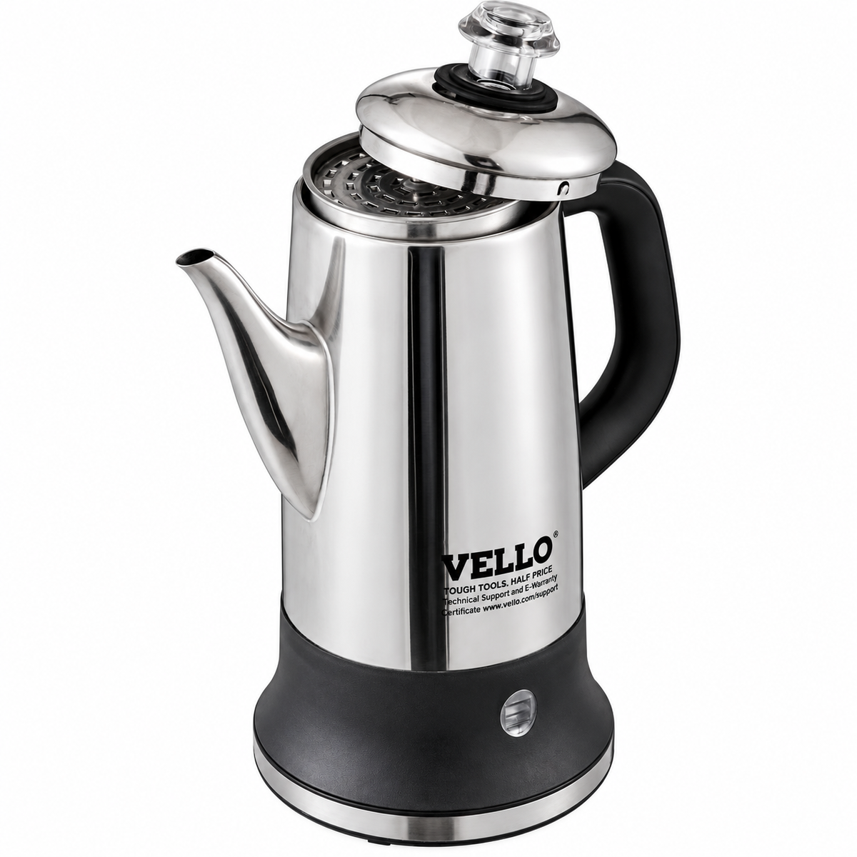 12-Cup Electric Percolator Coffee Pot, 304 Stainless Steel